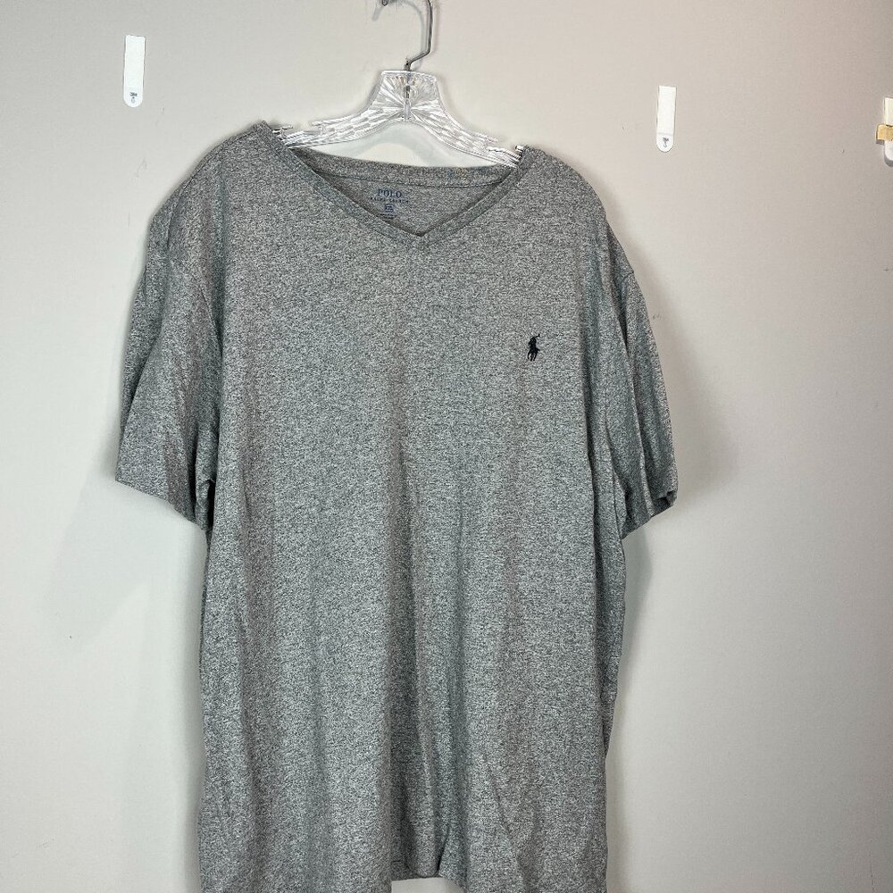 Men's Ralph Lauren POLO Grey V-neck T-shirt, Size XXL